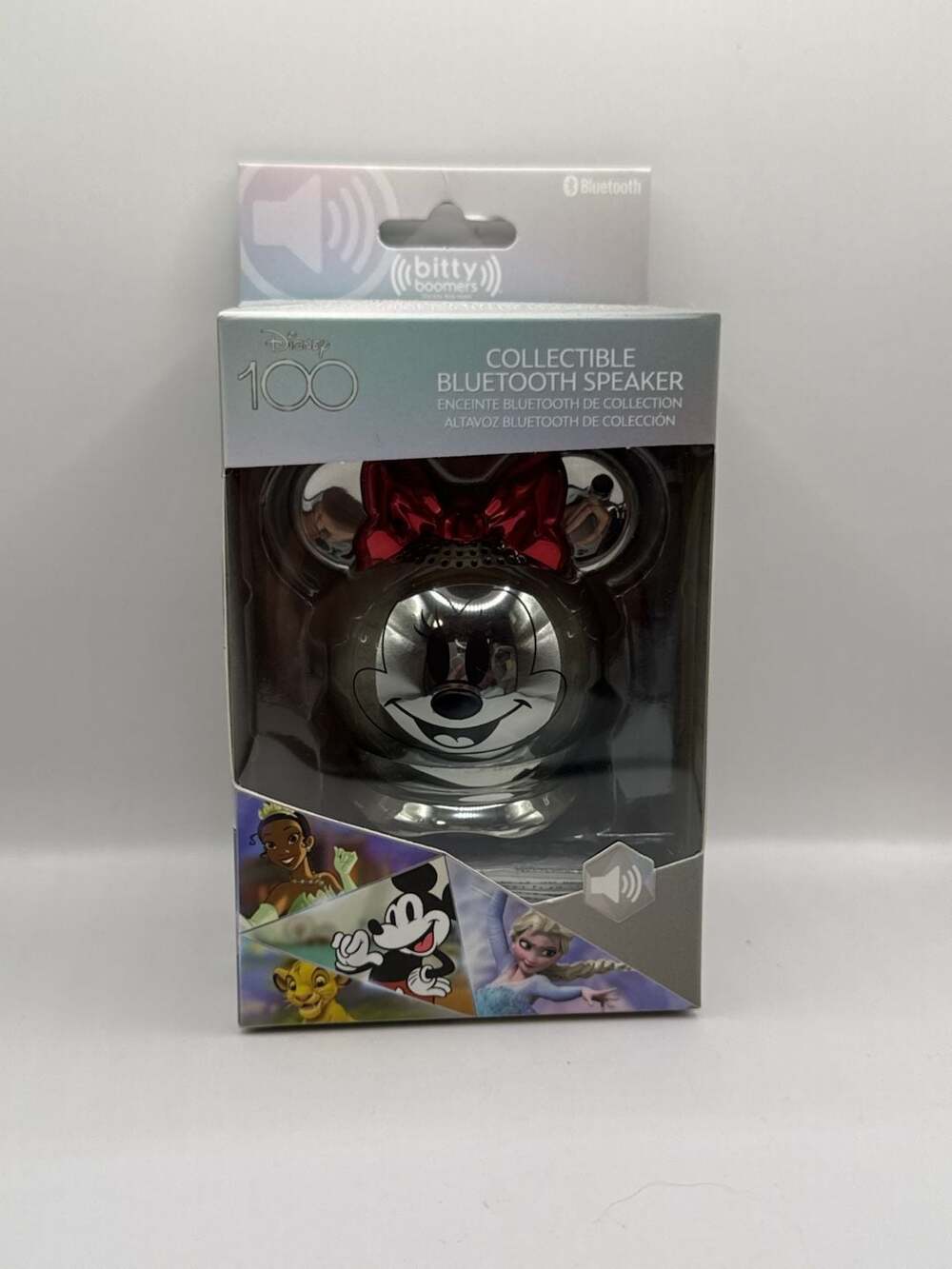 Disney 100 Minnie Mouse Platinum Series Bitty Boomers Collectible Bluetooth Spea